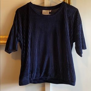 Dantelle Navy Velour Top Size S